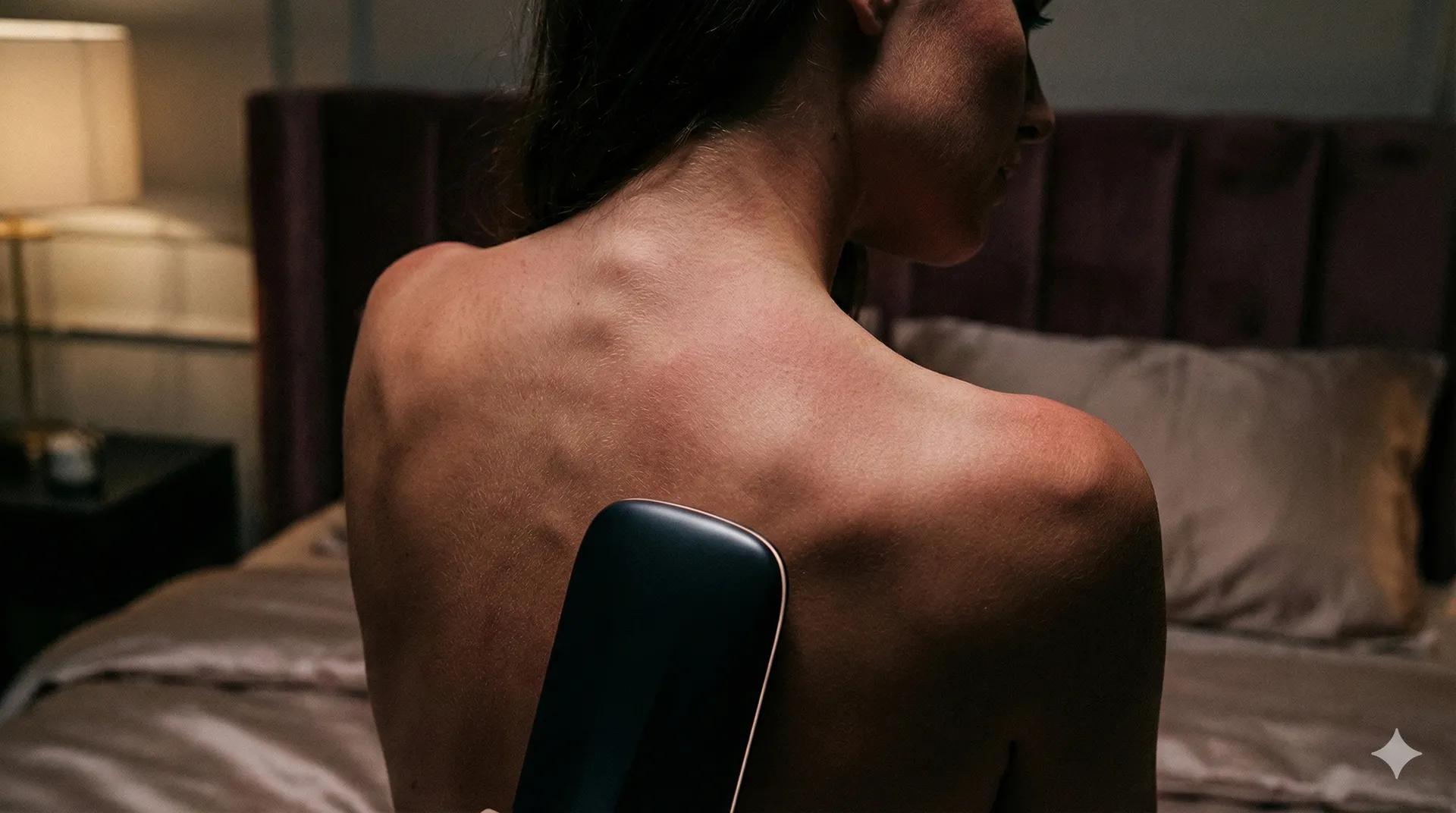 Umělecké, abstraktní zobrazení zvukových vln a ženské siluety, dark luxury styl